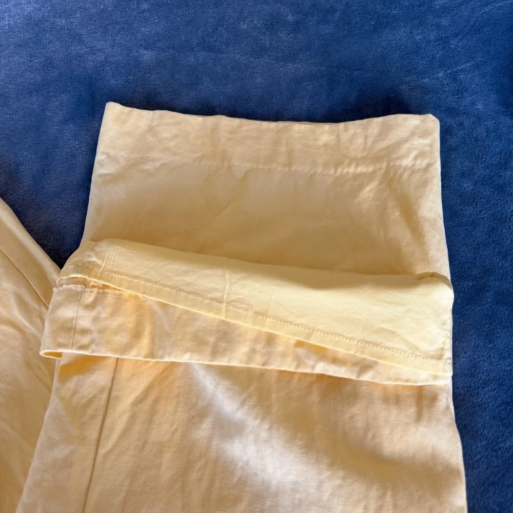 NWOT Banana Republic Soft Yellow Linen Blend Wide Leg ISLET Pants Size 8